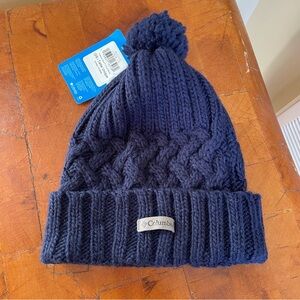 Columbia navy blue Hideaway Haven Unlined Beanie Hat NWT Unisex OS